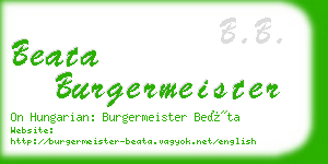 beata burgermeister business card